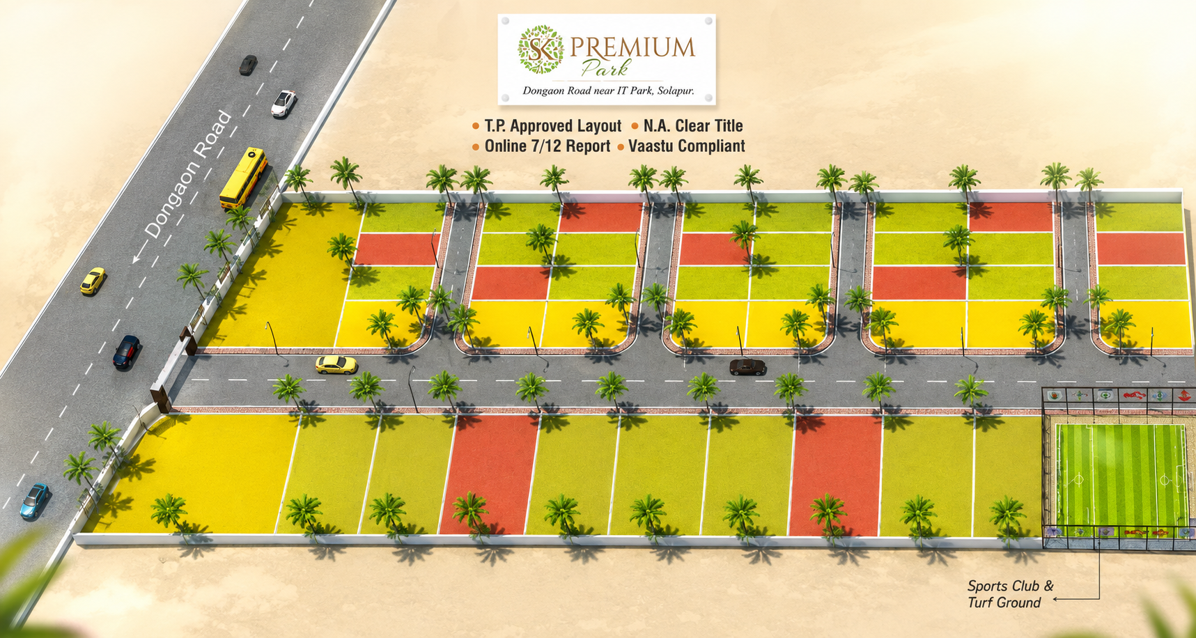 SHAHKULKARNI CITY open plot layout on Dongaon Road, Solapur